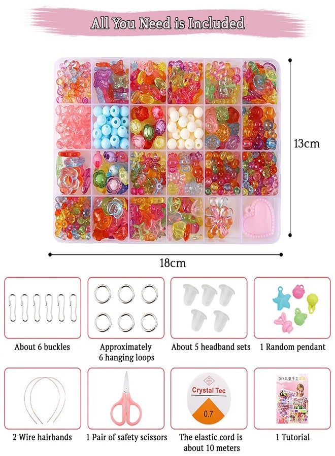 SYGA Beads for Kids Crafts Children's Jewelry Making Kit DIY Bracelets Necklace Hairband and Rings Craft Kits Birthday for 4, 5, 6, 7-Year-Old Little Girls-Multicolor (DIYBeadsSet-27) - Image 3